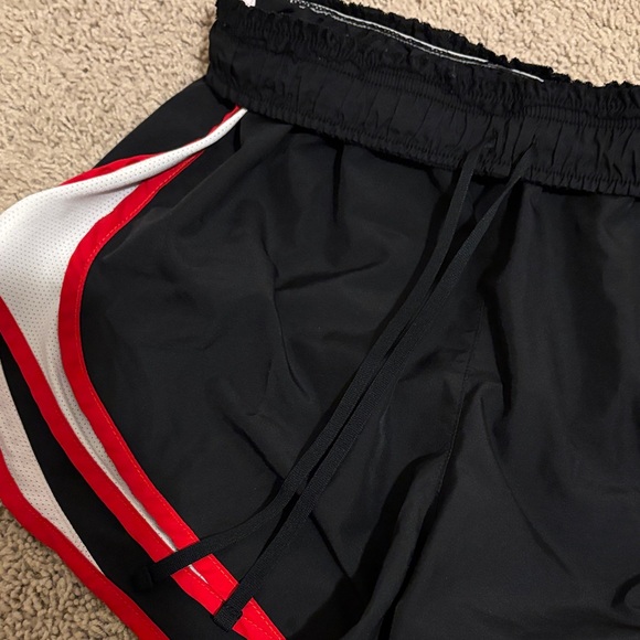 Nike Women's Black and Red Athletic Shorts - Picture 3 of 4